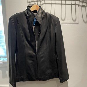 Black Leather Cole Haan Women's Jacket